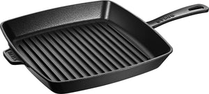 Staub - 10" Cast Iron Square Grill Pan Black (26 cm) - 40501-106