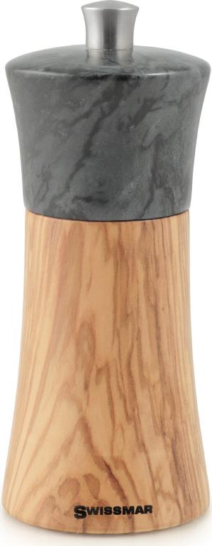 Swissmar - Classic Torre 6" Olive Wood Pepper Mill with Granite Top - SMP1505DG