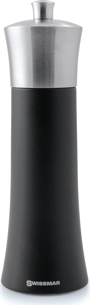 Swissmar - Classic Torre 8" Black Matte Pepper Mill with Stainless Steel Top - SMP2001SS