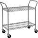 Tarrison - 42" x 24" x 38" 2-Tier Utility Cart with Chrome Finish - UC24422C