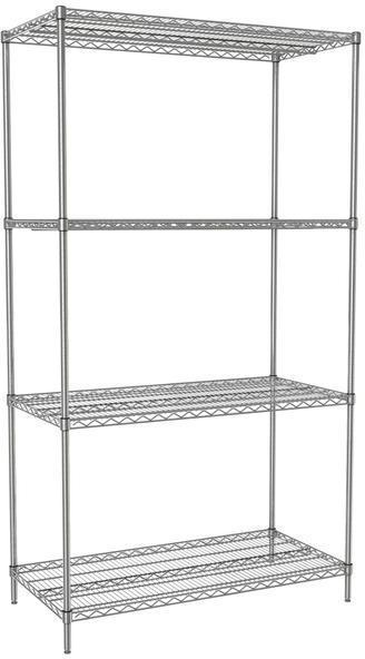 Tarrison - 42" x 24" x 86" 4-Tier Wire Starter Shelving Unit with Chrome Finish - 24428C