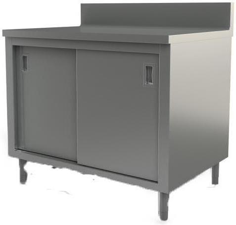 Tarrison - 42" x 30" Servery Work Table with Sliding Doors & Backsplash - C3042B