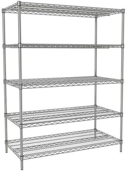 Tarrison - 48" x 18" x 63" 5-Tier Wire Starter Shelving Unit with Chrome Finish - 18486C5