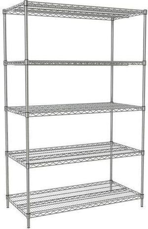 Tarrison - 48" x 18" x 86" 5-Tier Wire Starter Shelving Unit with PolySeal Clear Epoxy Finish - 18488Z5