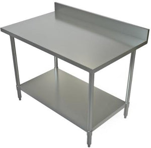 Tarrison - 48" x 24" Work Table with Galvanized Steel Undershelf & 4" Backsplash - WT4BS-2448