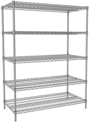 Tarrison - 48" x 24" x 63" 5-Tier Wire Starter Shelving Unit with PolySeal Clear Epoxy Finish - 24486Z5