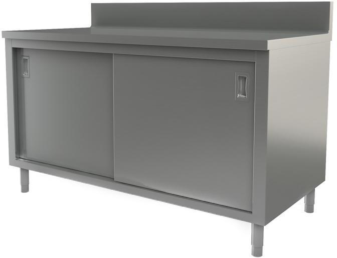 Tarrison - 60" x 24" Servery Work Table with Sliding Doors & Backsplash - C2460B