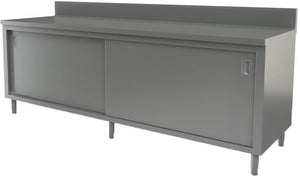 Tarrison - 84" x 24" Servery Work Table with Sliding Doors & Backsplash - C2484B